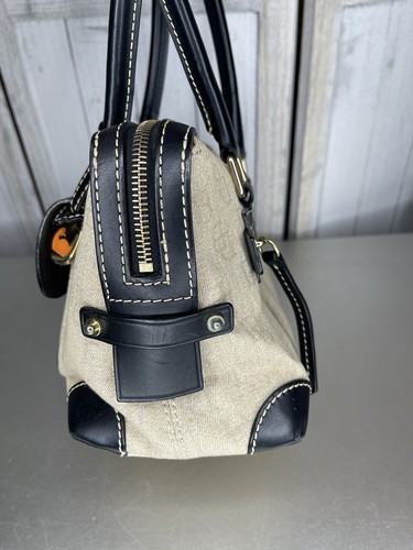 Dooney and Bourke Anniversary Signature Fabric Leather Satchel Handbag Black - Picture 5 of 11