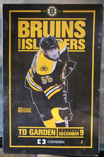Vtg BOSTON BRUINS vs New York Islanders POSTER 12/09/2010 - JOHNNY BOYCHUK