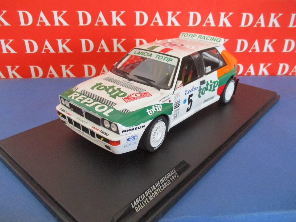 Die cast 1/18 Modellino Auto Lancia Delta HF Int. Rally Monte Carlo 1993 Aghini - Immagine 2 di 4