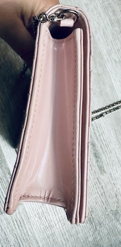AUTH COA Dior Lady Dior Silver Hardware Cannage Pouch Pink Patent Leather - Picture 9 of 16