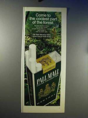 pall mall menthol cigarettes 1969 Pall Mall Menthol 100's Cigarettes Ad - Coolest