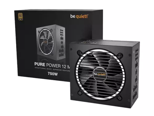 be quiet! Pure Power 12 M 750W ATX 3.0 Power Supply | 80+ Gold Efficiency | PCIe