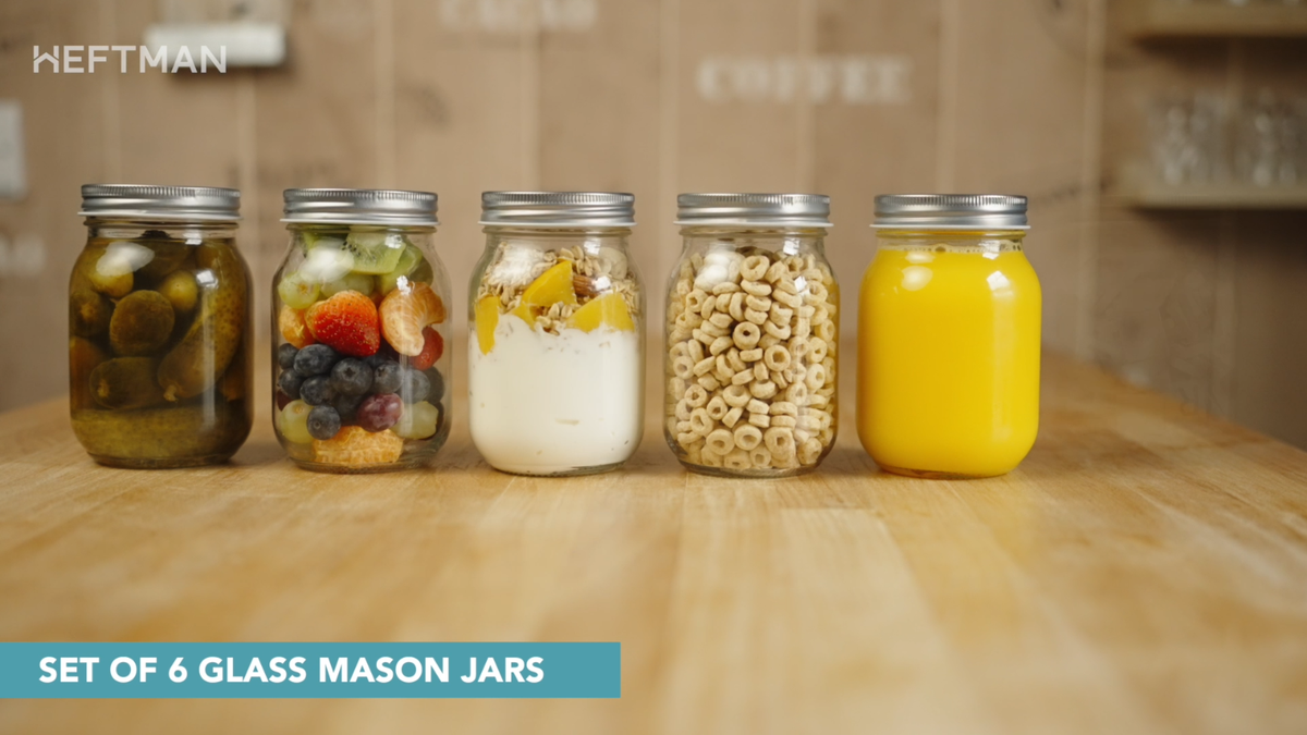 Barattoli 1 Litro HEFTMAN Barattoli Vetro 1 Litro Set 12 Pezzi - Ermetici Per Conservazione Alimenti Vetro Senza Bpa - Foto 5