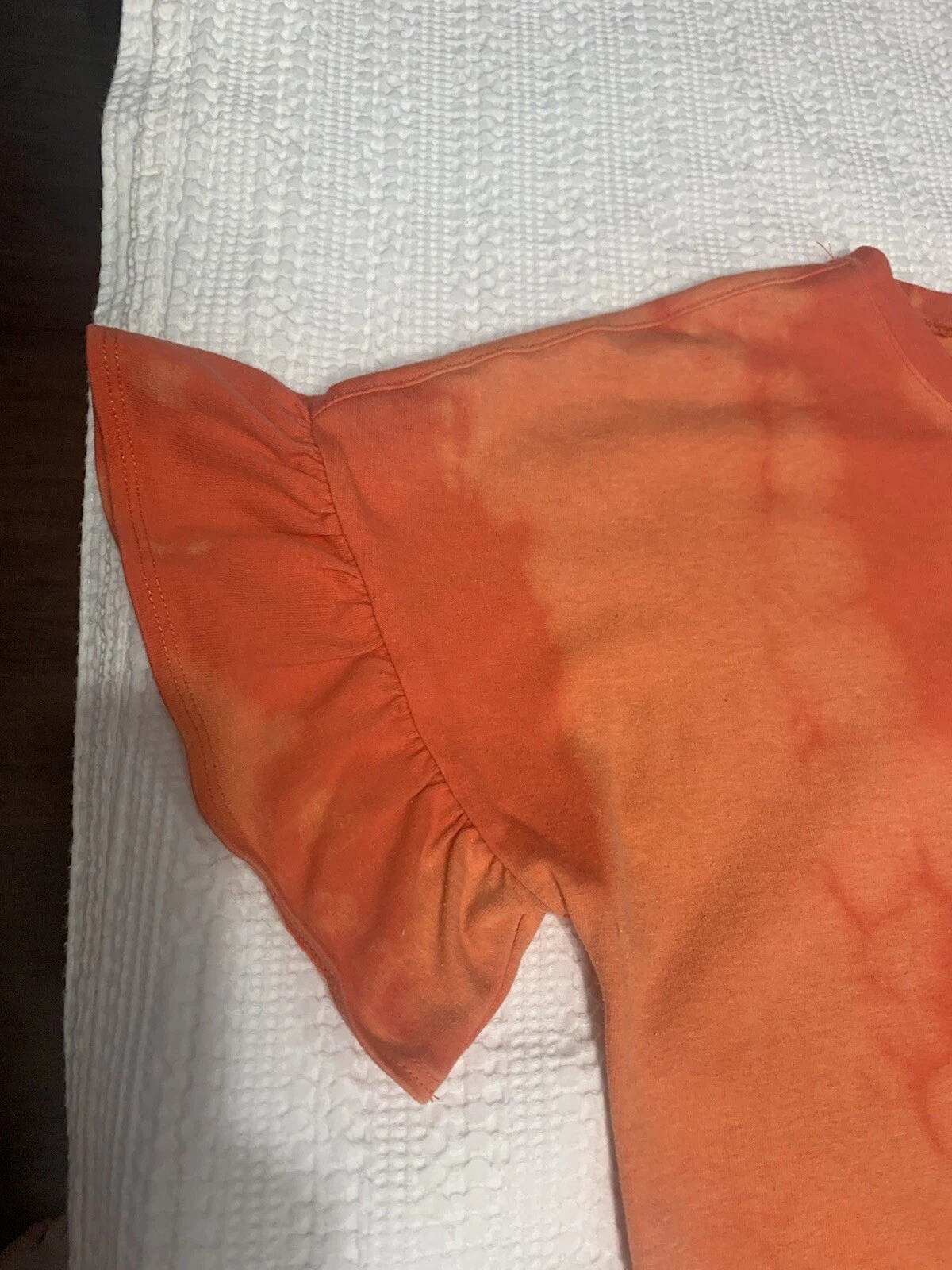 VETEMENTS Abito donna estivo in maglia arancione tinto a mano taglia media maniche arricciate riutilizzabile