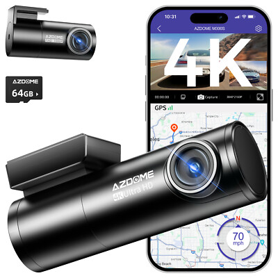 AZDOME 4K Car Dash Cam 3840×2160P/1080PAuto Kamera WIFI GPS Video Recorder M300S