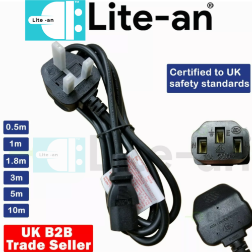 Für Xbox One/360/PS4 PRO Netzteil Wasserkocher Bleikabel 3-polig UK Stecker Lot - Bild 15 von 25