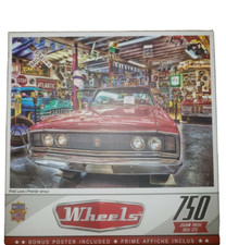 Master Pieces "Wheels" Retro Hot Rod Muscle Car Garage Puzzle Poster NEW