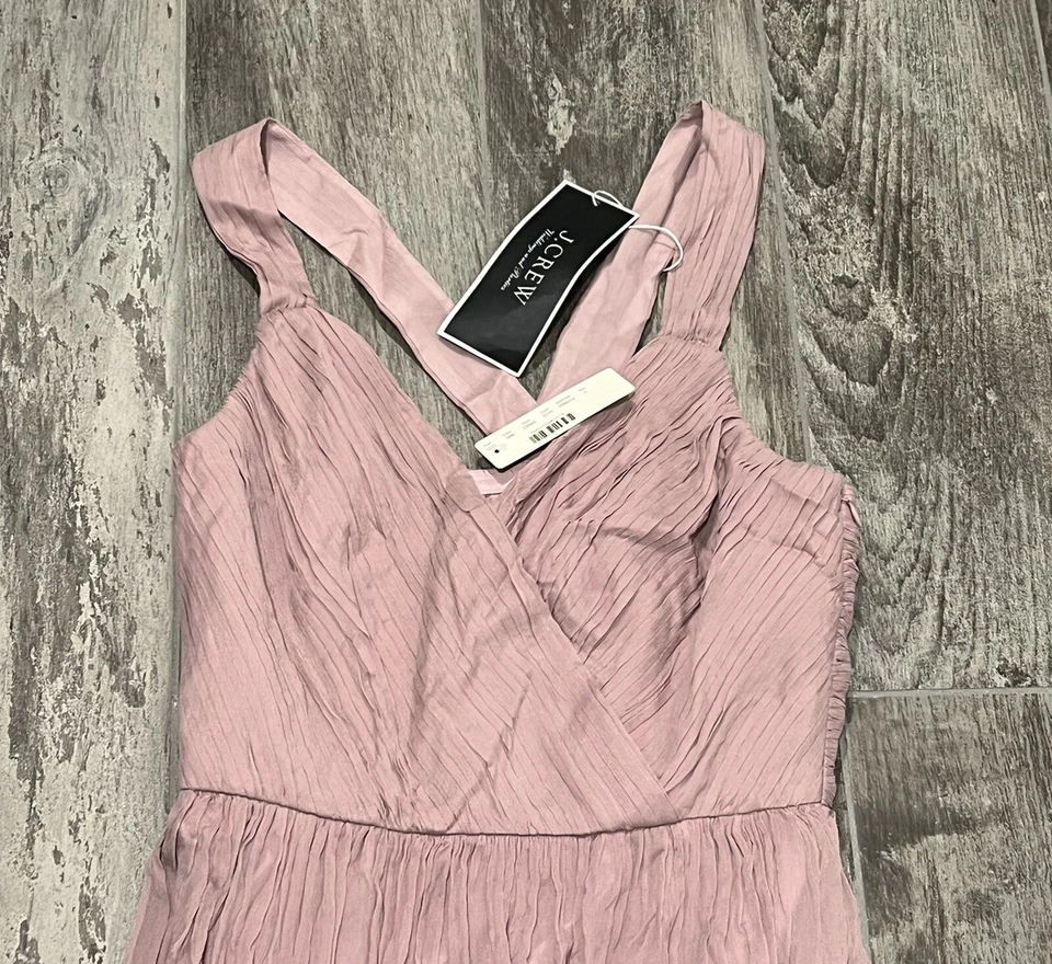 NUEVO CON ETIQUETAS JCREW $298 Talla 4 Seda Gasa Anabel Vestido Largo Polvoriento Lavanda Formal Foto 3 de 4