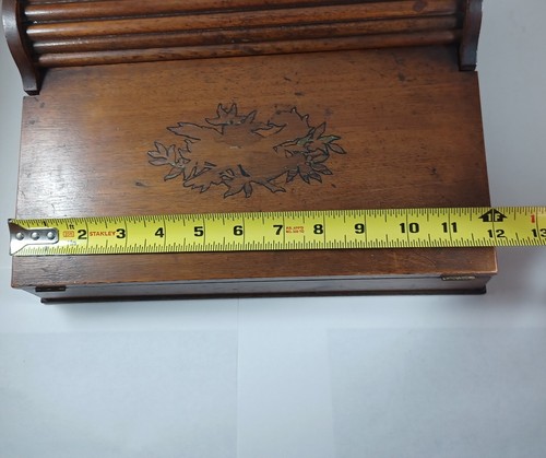 Antique Wooden Tambour Roll Top Lap Desk Writing Slope - Picture 21 of 23