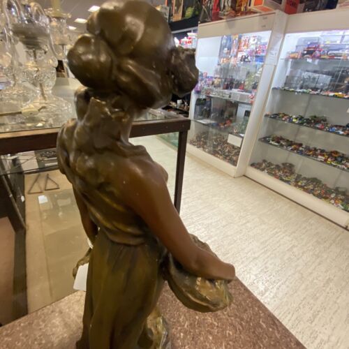 Fabulous Large Art Nouveau Woman Statue With Baskets - Picture 6 of 11