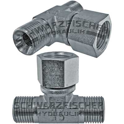 Einstellbare T-Verschraubung BSP Adapter Zoll Hydraulikverschraubung alle Größen