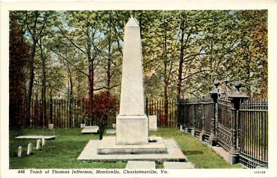 Tomb of Thomas Jefferson, Monticello, Charlottesville, Va, Lee, J. P. Postcard