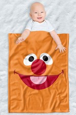 Sesame Street Fleece Baby Blanket, 30"x40", Ernie Face