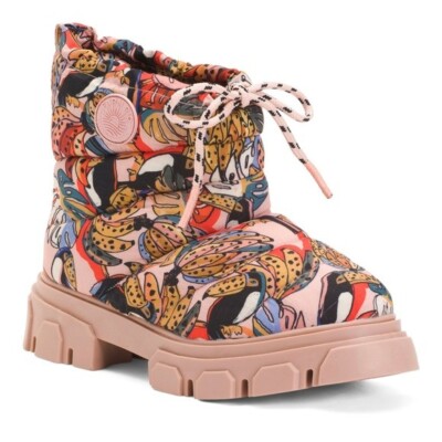 Farm Rio Vegan Toucans Bunch Puffy Short Ankle Boot Size Women's US 8.5  **NEW**