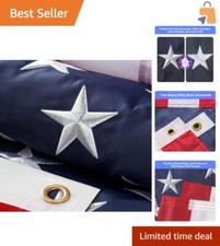 Proudly Made in America Thickened 3x5 ft Flag - Embroidered Stars & Grommets