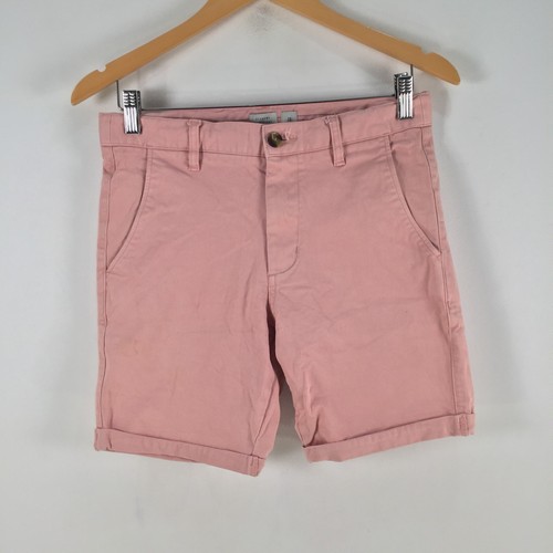 The academy brand mens chino shorts size 28 pink cotton zip fly 100536