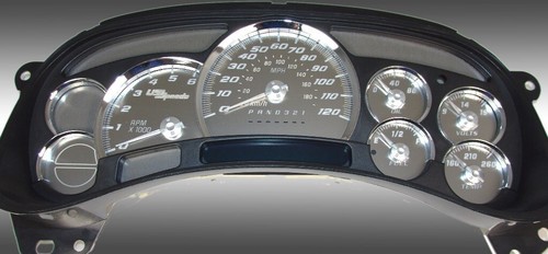 US Speedo Stainless Steel Gauge Face Kit White Text Matching Pointers GM 2003-06 - Picture 10 of 20