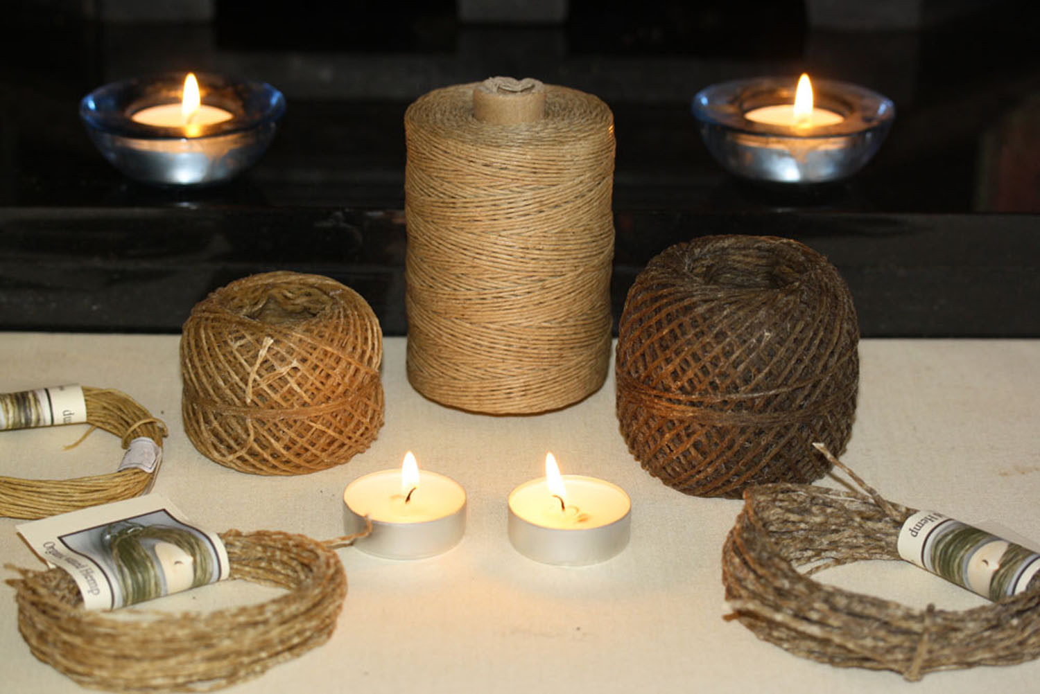 WAXED HEMP WICK TWINE Organic bees wax Crafts candle wick holds flame