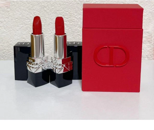 Dior Rouge Dior LipStick Duo with RED Lipstick Case