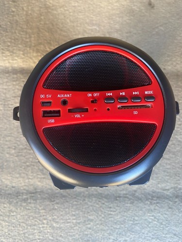 Axess Bluetooth Speaker Model: SPBT1031 Red/Black Excellent Tested Works - Picture 4 of 5
