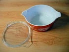 VINTAGE PYREX AUTUMN HARVEST WHEAT 475 B 2.5L CASSEROLE W LID - RUST