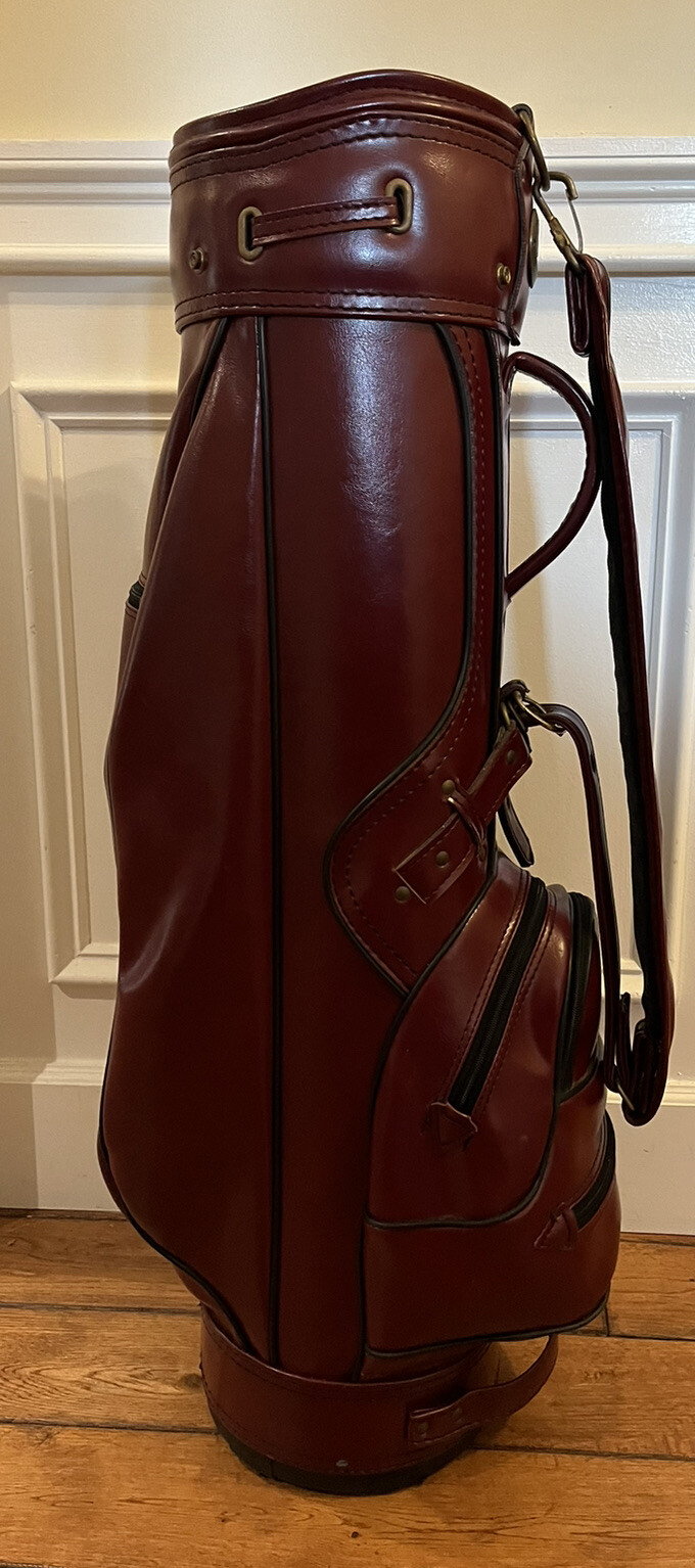 Vintage Mizuno Red Leather Golf Bag 6 Way Divider New Old Stock eBay