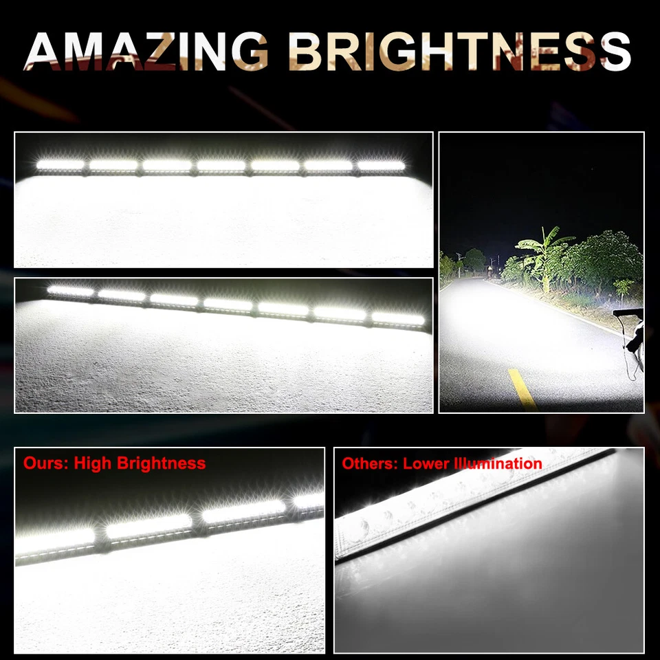 Slim 40/42inch LED Light Bar Single Row Spot Flood Combo Work UTE Truck SUV Boat - Image 4 of 4