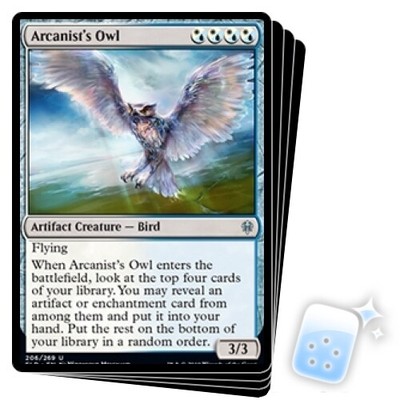 ARCANIST'S OWL X4 Throne Of Eldraine ELD Magic MTG MINT CARD
