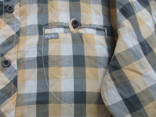 LRG Button Up Shirt Large Adult Yellow Plaid Wovens Long Sleeve Pockets Mens L - Picture 3 of 10