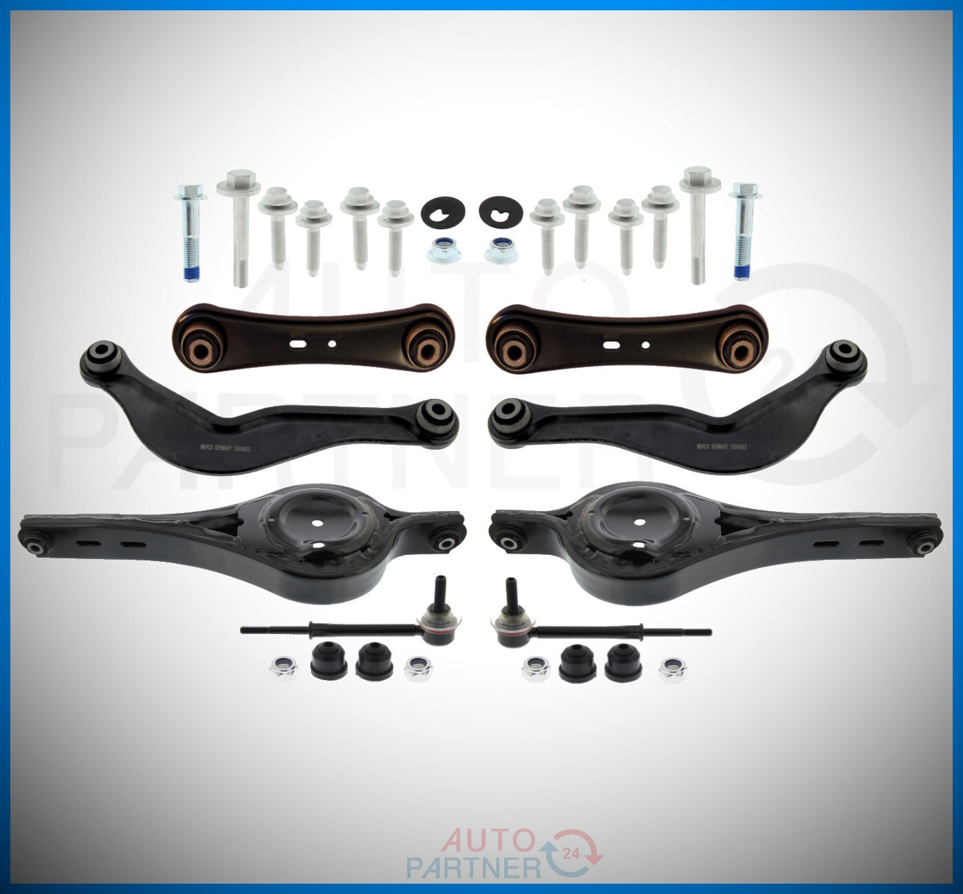 2x Federaufnahme + 4x Querlenker Satz Für Ford Mondeo IV BA7 - Komplettset Hinterachse Oben & Unten Mit Schrauben