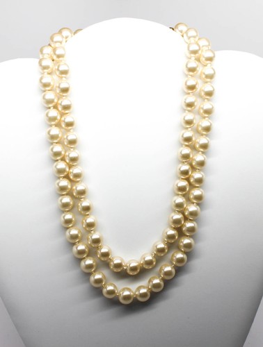 Kenneth J Lane Goldtone Double Strand Faux Pearl Necklace, 16 inch - 第 2/3 張圖片