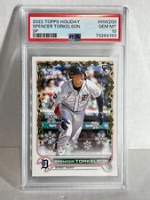 2022 Topps Holiday HW200 Spencer Torkelson  RC SP PSA 10 Candy Cane Sleeve