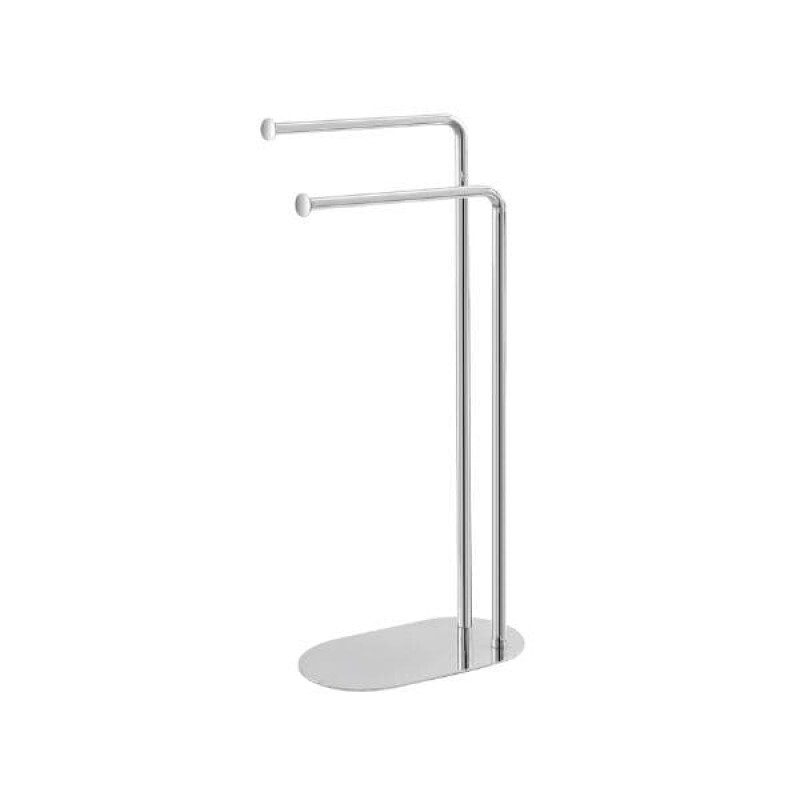Porte-serviettes double blanc en aluminium mat pour salle de bains moderne 60cm