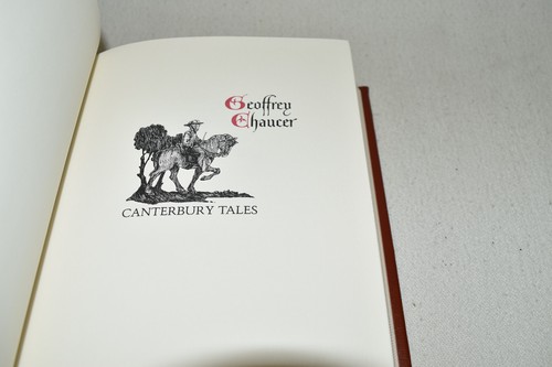 Franklin Library CANTERBURY TALES Geoffrey Chaucer LEATHER Great Writers 1978 mt - Picture 10 of 16