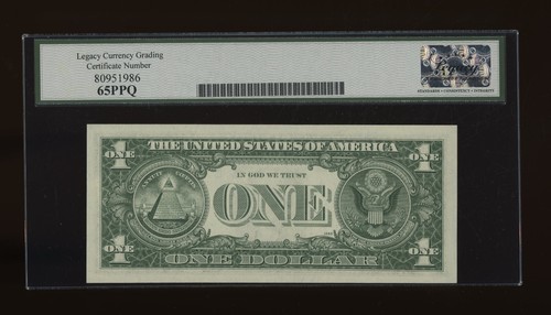 DBR 1963-B $1 FRN New York Barr Gem Fr. 1902-B Legacy 65 PPQ Serial B09803833H - Picture 2 of 2