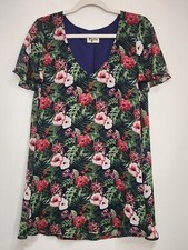 Show Me Your Mumu Dress Floral Size XS Multicolor Cap Sleeves Mini Oversized