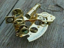 Collectible Vintage Brass Sextant Marine Working Table Top Nautical Sextant 