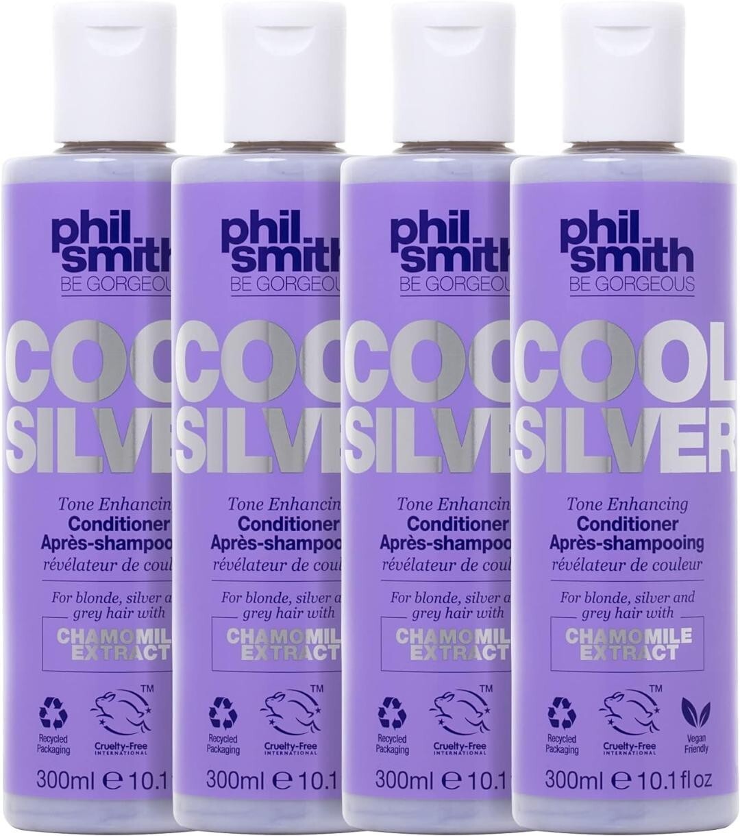 4 PACK PHIL SMITH COOL SILVER TONE ENHANCING CONDITIONER CHAMOMILE EXTRACT 300ml