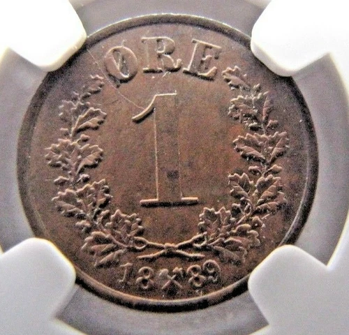 Norway 1 Ore 1889 NGC MS64 BN