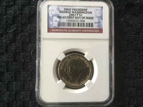 2007 P George Washington President Dollar US Coin First Issue (NGC MS65)