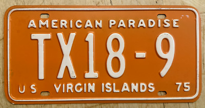 VIRGIN ISLANDS 1975 TAXI AUTO LICENSE PLATE 