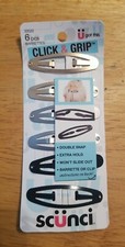 SCUNCI - Click Grip Hair Barrettes Multicolor - 6 Count