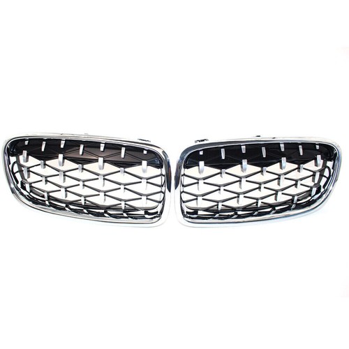Chrome Front Kidney Grille Grill Diamond Style For BMW 3-Series F30 320i 2012-18 - Picture 2 of 8