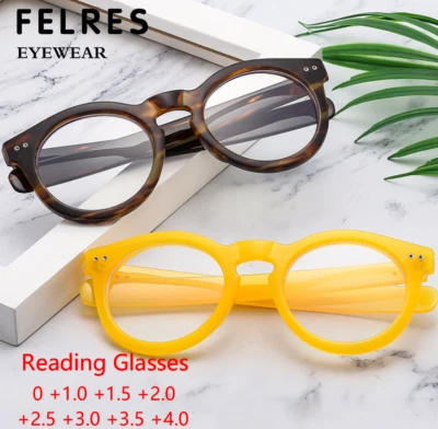 Klassische runde blaulichtblockierende Lesebrille Herren Damen Presbyopie Lesebrille  - Bild 1 von 4