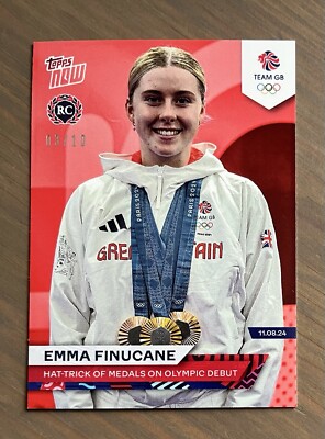 Topps Now Team GB Olympics 2024 Emma Finucane Rookie Card RC Red Parallel /10