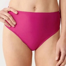 J Crew Hallie Bikini Bottom Radiant Fuchsia Pink High Rise Full Coverage NWT