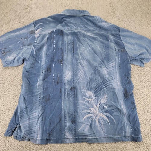 Tommy Bahama Shirt Mens XL Blue Floral Silk Beach Aloha Relax Button Up - Bild 4 von 14