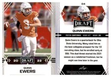 QUINN EWERS TEXAS LONGHORNS ROOKIE CARD #4 1ST RC SP 2022 LEAF DRAFT FOOTBALL
