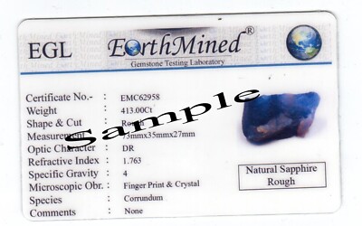 DYED 575 Ct Certified/66 mm African Blue Sapphire Uncut Rough