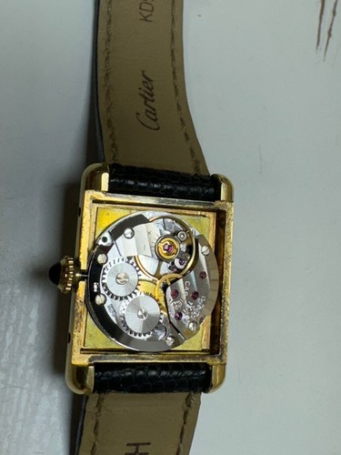 Cartier Tank Lapis Blue Dial Manual Argent Plaque Lady Swiss Made 100% Genuine ! - Picture 12 of 13